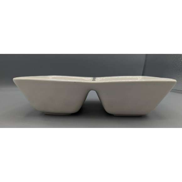 Rae Dunn Muah Lip Divided Dish Bowl Candy Nuts Dip Condiments Artisan Collection - Picture 7 of 10